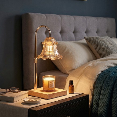 Wooden candle warmer lamp wax - lamp,